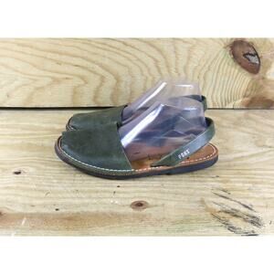 Pons Sandals Womens 43 Green Leather Classic Style Avarca Lavar Slip On Shoes